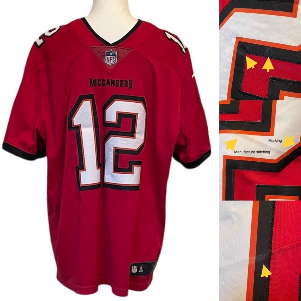 NFL Tampa Bay Buccaneers Tom Brady Nike Dri-Fit Red Vapor Jersey Men’s XL